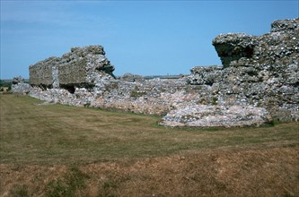 Walls of the Roman port of Richborough, 1st century. Artist: Unknown