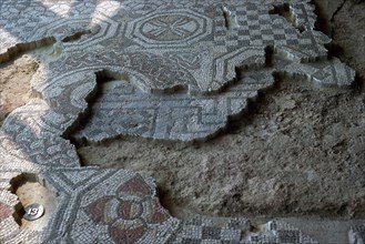 Medusa-head mosaic from Fishbourne Roman palace. Artist: Unknown