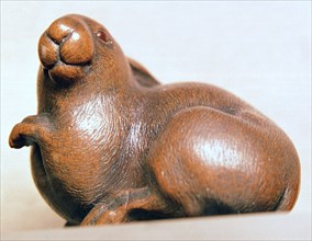 Japanese Netsuke of a hare. Artist: Unknown