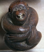 Japanese Netsuke of a monkey, 19th century. Artist: Unknown