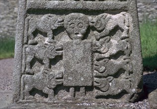 Depiction of Daniel in the Lion's Den on the Moone Cross, 7th century. Artist: Unknown