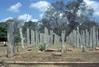 Stone pillars of the Brazen Palace in Anuradhapura, 2nd century. Artist: Unknown