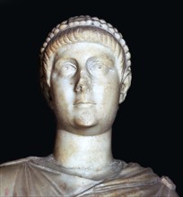Detail of a marble statue of Valentinian II, 4th century. Artist: Unknown
