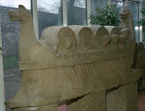 Roman funerary sculpture of a wine-boat. Artist: Unknown
