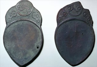 Pair of bronze ritual iron age spoons. Artist: Unknown