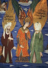 Image of the Prophet Mohammed ascending to heaven, 16th century. Artist: Unknown