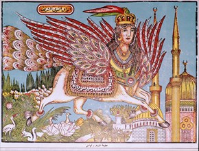 Tunisian llustration of a winged mythical being. Artist: Unknown