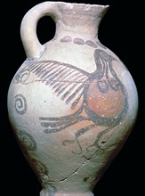 Cycladic jug with painted bird design. Artist: Unknown