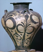 Mycenaean amphora with plant forms, 15th century. Artist: Unknown
