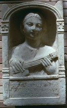 Roman relief of a girl with a lute, 1st century. Artist: Unknown