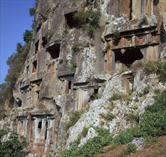 Rock-cut tombs in Telmessos Lykian, 4th century BC. Artist: Unknown
