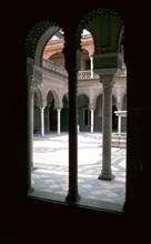 View into the main courtyard of the Casa di Pilatos, 15th century. Artist: Unknown