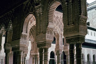 Arches in the Court of the Lions at Alhambra, 14th century. Artist: Unknown