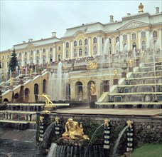 Petrodovorets Palace near St Petersburg, 19th century. Artist: Unknown