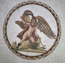 Roman mosaic of Ganymede and Zeus, 3rd century. Artist: Unknown