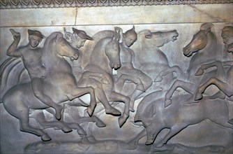 Detail from a Lycian sarcophagus of a boar hunt, 5th century BC. Artist: Unknown