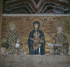 A Byzantine mosaic of the Virgin and Child between the Emperor John II Comnenus and Empress Irene. Artist: Unknown