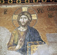 Detail of a Byzantine mosaic of Christ, 12th century. Artist: Unknown