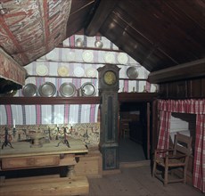 Living room of Swedish farmstead, 18th century. Artist: Unknown