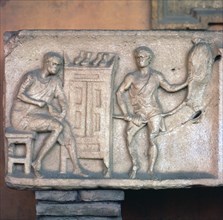Relief of a Roman shoemaker and ropemaker. Artist: Unknown