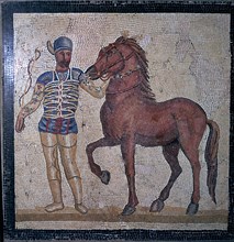 Roman mosaic of a charioteer, 1st century. Artist: Unknown