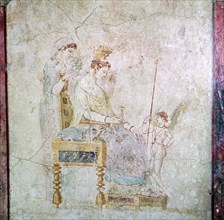 Roman wall-painting of Aphrodite, Eros, and one of the Graces, 1st century. Artist: Unknown