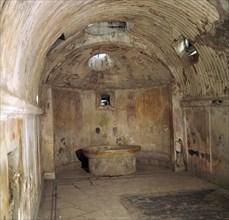 The calidarium of the Forum baths in the Roman town of Pompeii, 1st century.  Creator: Unknown.