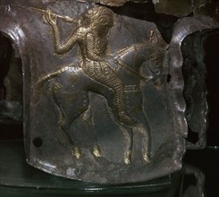 Detail of a silver and gilded Thraco-Getic helmet, 4th century BC. Artist: Unknown