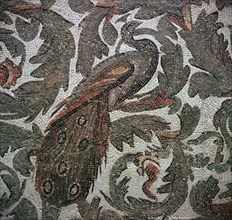Roman mosaic of a peacock in foliage, 3rd century. Artist: Unknown