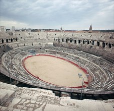 The ruins of a Roman arena in France, 2nd century BC. Artist: Unknown