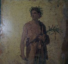 Detail of a Roman wall-painting showing a poet, 1st century. Artist: Unknown