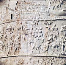 Detail of Trajan's column, showing surrender to the Romans, 2nd century. Artist: Unknown