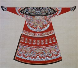 Design for the embroidered court robe of a Chinese Emperor, 19th century. Artist: Unknown