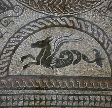 Detail of a Roman floor mosaic showing a sea-horse, 1st century. Artist: Unknown