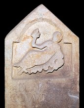 Stone relief showing the British water-goddess Coventina, 2nd century. Artist: Unknown