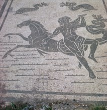 Roman mosaic of a nymph riding a sea-horse, 2nd century. Artist: Unknown