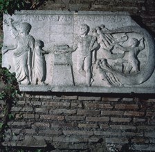 Roman relief of a haruspex, 3rd century. Artist: Unknown