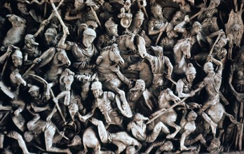 Frieze of Roman soldiers fighting Germanic tribesmen, 1st century. Artist: Unknown