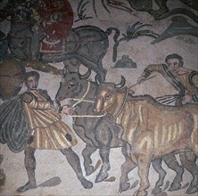 Roman mosaic of ploughing, 3rd century. Artist: Unknown