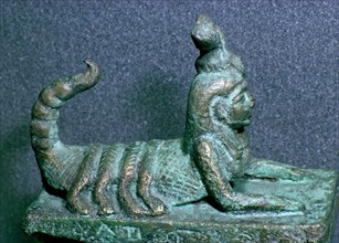 Egyptian lid of a bronze receptacle for a dead scorpion. Artist: Unknown