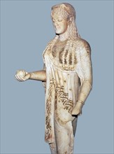 Greek statue of a Kore from the Acropolis, 5th century BC. Artist: Unknown