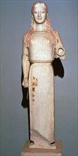 Greek statue known as the Peplos Kore, 6th century BC. Artist: Unknown
