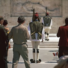 Shot of the Ezvones at the Tomb of the Unknown Soldier. Artist: Unknown