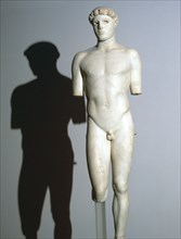 Greek statue known as the Kritios Boy, 5th century BC. Artist: Unknown