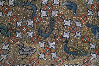 Roof mosaic of peacocks and other birds, 6th century. Artist: Unknown