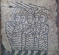 Mosaic of Frankish soldiers of the fourth crusade, 13th century. Artist: Unknown
