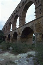 Roman aqueduct in Pont du Gard, France, 1st century. Artist: Unknown