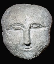 Stone ex-voto Roman head. Artist: Unknown