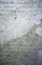 Egyptian limestone stele with hieratic script. Artist: Unknown
