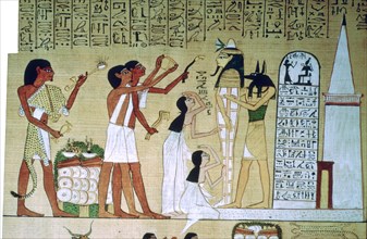 Page from the Book of the Dead of Hunefer, from Thebes, Egypt, 19th Dynasty, c1300 BC. Artist: Unknown